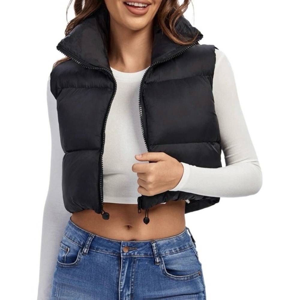 Fuinloth Women's Padded Puffer Vest Zip
Crop-Size M - Picture 7 of 7